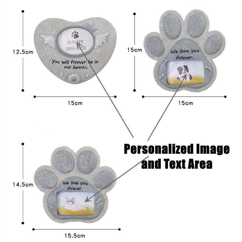 Custom Pet Memorial Garden Decor Resin Statue, 6", Personalized Photo & Engraving, Outdoor Garden Ornament