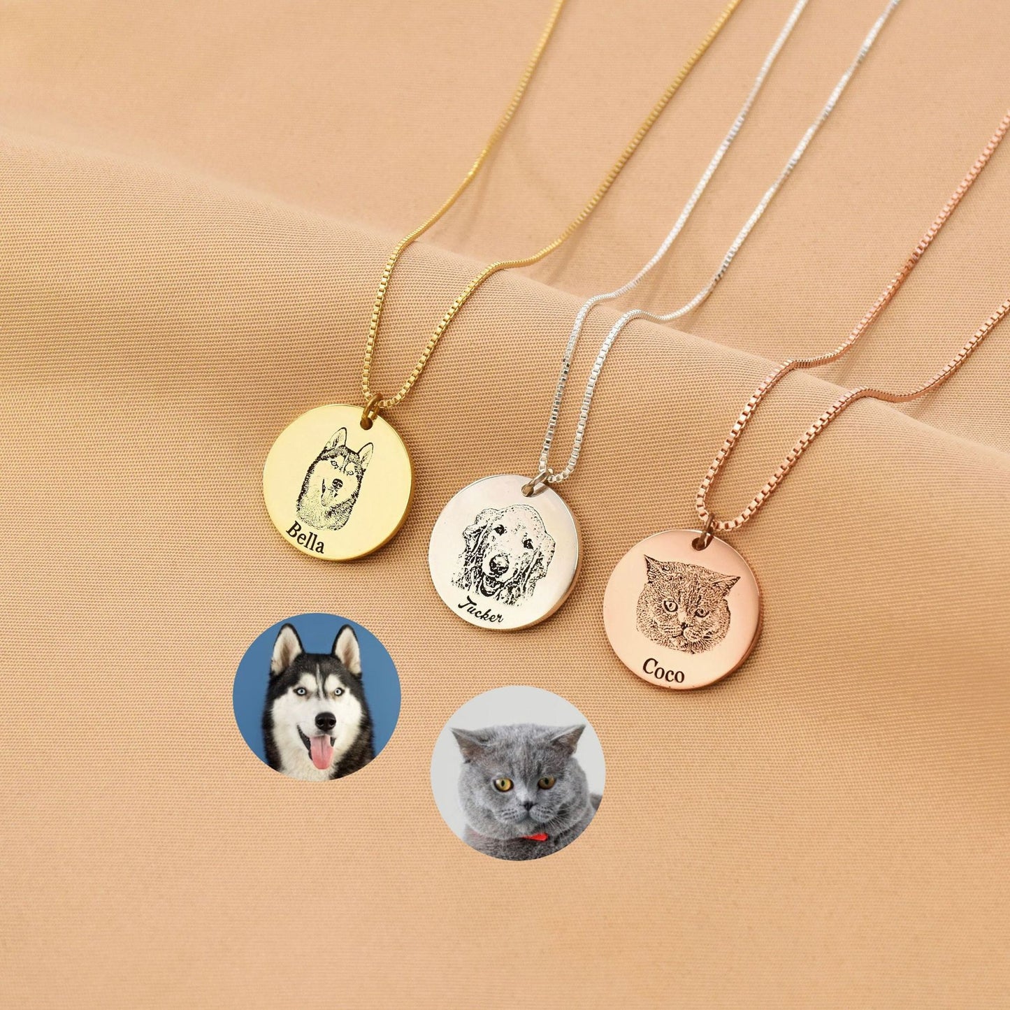 Custom Pet Memorial Necklace, Personalized Pet Keepsake, Engraved Pet Name Jewelry, Photo Upload Option, Perfect Pet Lover Gift