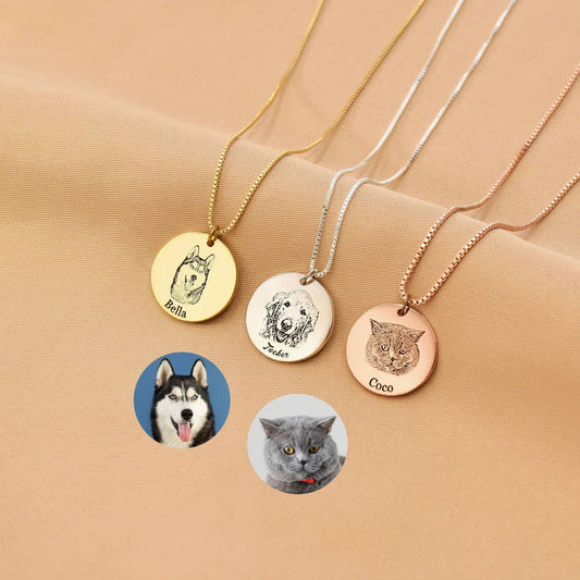 Custom Pet Memorial Necklace, Personalized Pet Keepsake, Engraved Pet Name Jewelry, Photo Upload Option, Perfect Pet Lover Gift