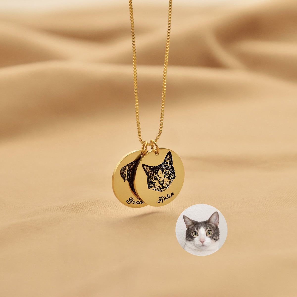 Custom Pet Memorial Necklace, Personalized Pet Keepsake, Engraved Pet Name Jewelry, Photo Upload Option, Perfect Pet Lover Gift