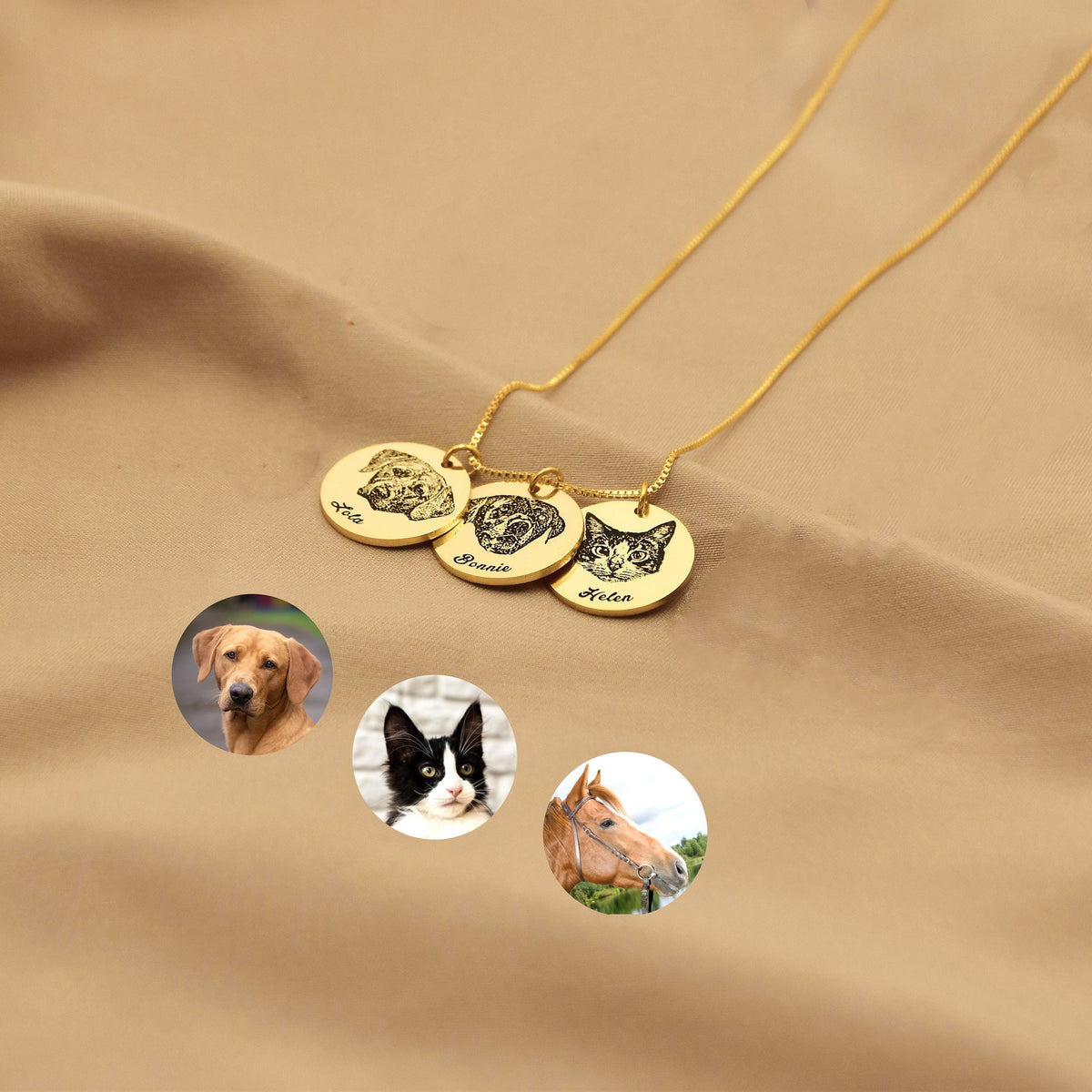 Custom Pet Memorial Necklace, Personalized Pet Keepsake, Engraved Pet Name Jewelry, Photo Upload Option, Perfect Pet Lover Gift