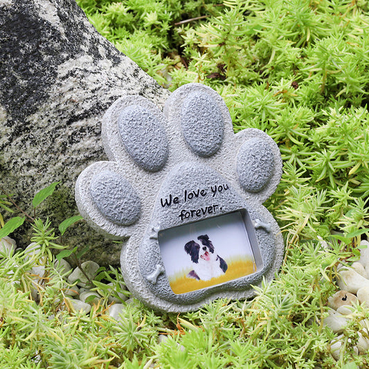 Custom Pet Memorial Garden Decor Resin Statue, 6", Personalized Photo & Engraving, Outdoor Garden Ornament
